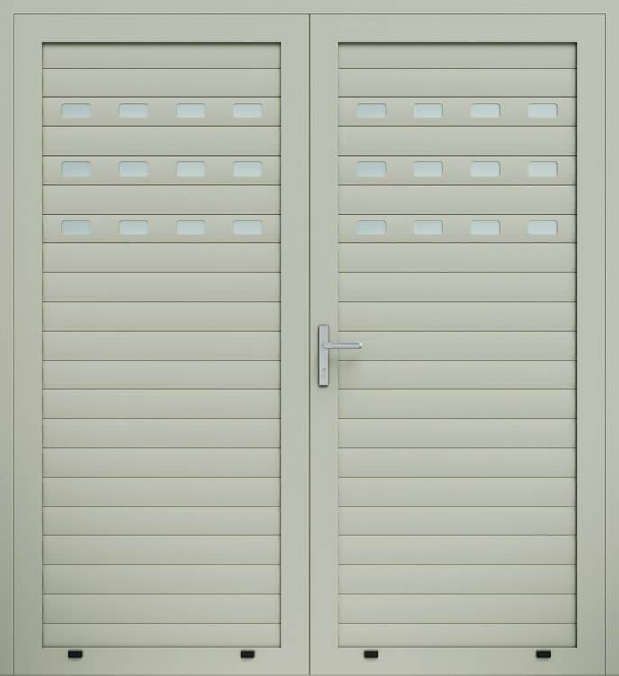 Панельні двостулкові двері, засклений профіль AW100