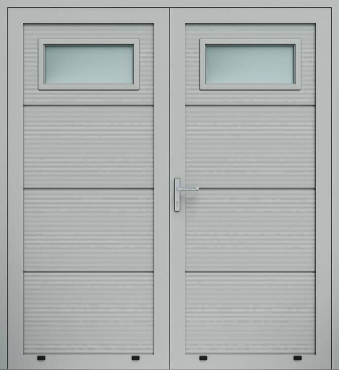 Панельні двостулкові двері, панель “V”, скління А1