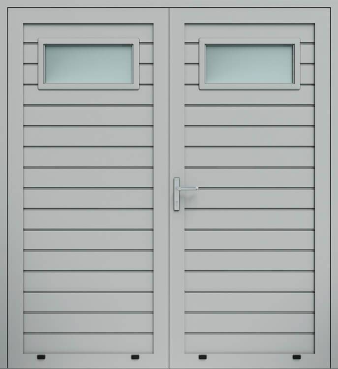 Панельні двостулкові двері, низьке формування, скління А1