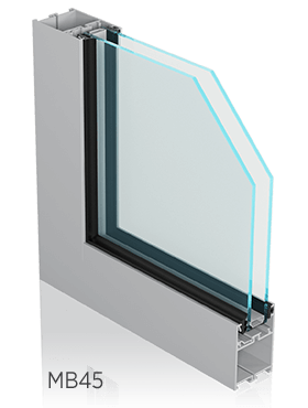 Алюмінієві внутрішні вікна FUTURO MB45